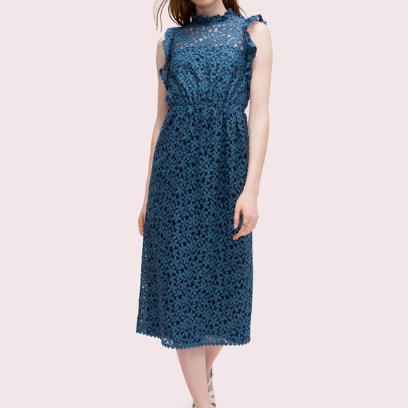 kate spade floral lace ruffle dress